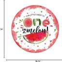 Laeacco 6.5x6.5ft Summer Watermelon Birthday Party Round Backdrop Baby Girl 1st Birthday Photo Background Princess One in a Melon Birthday Arch Backdrop Girls First Birthday Party Baby Shower Supplies (Red)