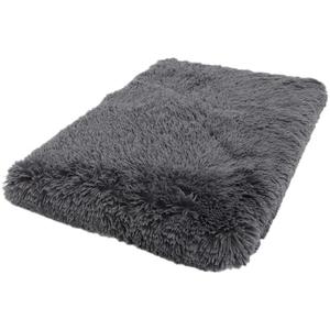 Totority Washable Deep Sleep Pet Nest Cushion for Dogs and Cats, Warm Plush Dog Sofa Bed Mat, Medium 50x40x5cm, Dark Grey, Comfortable Sleeping Pad for Indoor Pets