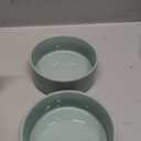 Ceramic Set of 2 Cat Bowls, Food and Water Bowls for Cats, Kitty, 2pcs Cat Dishes, Pet Feeder(5.1inch, 2 x Light Green Bowls)
