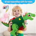Dinosaur Valentines Day Box and Cards for Kids School, Valentines Day Gifts for Kids with Valentine Dino Card for Classroom Exchange, Party Favor (1 Dinosaur Box, 32 Valentine Cards, 1 Teacher Card)