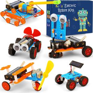 STEM Science Kits for Kids 8-12, Robotics Robot Building Car Kit STEM Toys for Boys Robots Craft 6-8, Science Activities Experiment Engineering Project Electronics 6 7 8 Year Old Boy Gifts