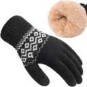 4 x Passionbility Winter Gloves for Women, Warm Soft Touch Screen Elastic Cuff Thermal Knit Lining Gloves for Cold Weather