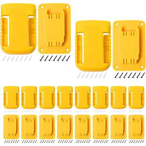 20pas Tool Holders and Battery Holder for Dewalt 20v Wall Mount Hanger Battery Drill Tool Storage Shelf for Milwaukee M18(Yellow)