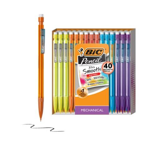 BIC Xtra Smooth Mechanical Pencil, 0.7 mm Medium Point, Refillable and Retractable, 40-Count Pack(2 pcs)