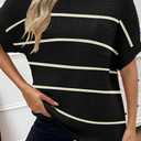 Women 2026 Sweater Vest Mock Neck Batwing Short Sleeve Oversized Ribbed Knit Tops Fall Pullover Sweater S-XXL (Black, S)