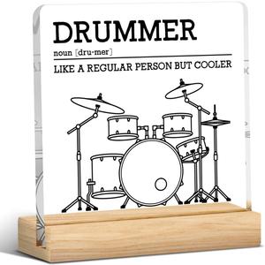 Drummer Gifts for Women Men, Drumming Gifts for Drummer Teen Drum Player Drum Room Music Room Studio Bedroom Wood Sign Decor