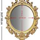 Vintage Oval Wall Mirror, Baroque Carved Frame, 26.8 x 19 Inch