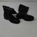 AMINUGAL Knee High Boots Women Square Toe Pull On Wide Calf Riding Fashion Buckles Chunky Metallic Casual Vintage Buckle Rivet (8.5)