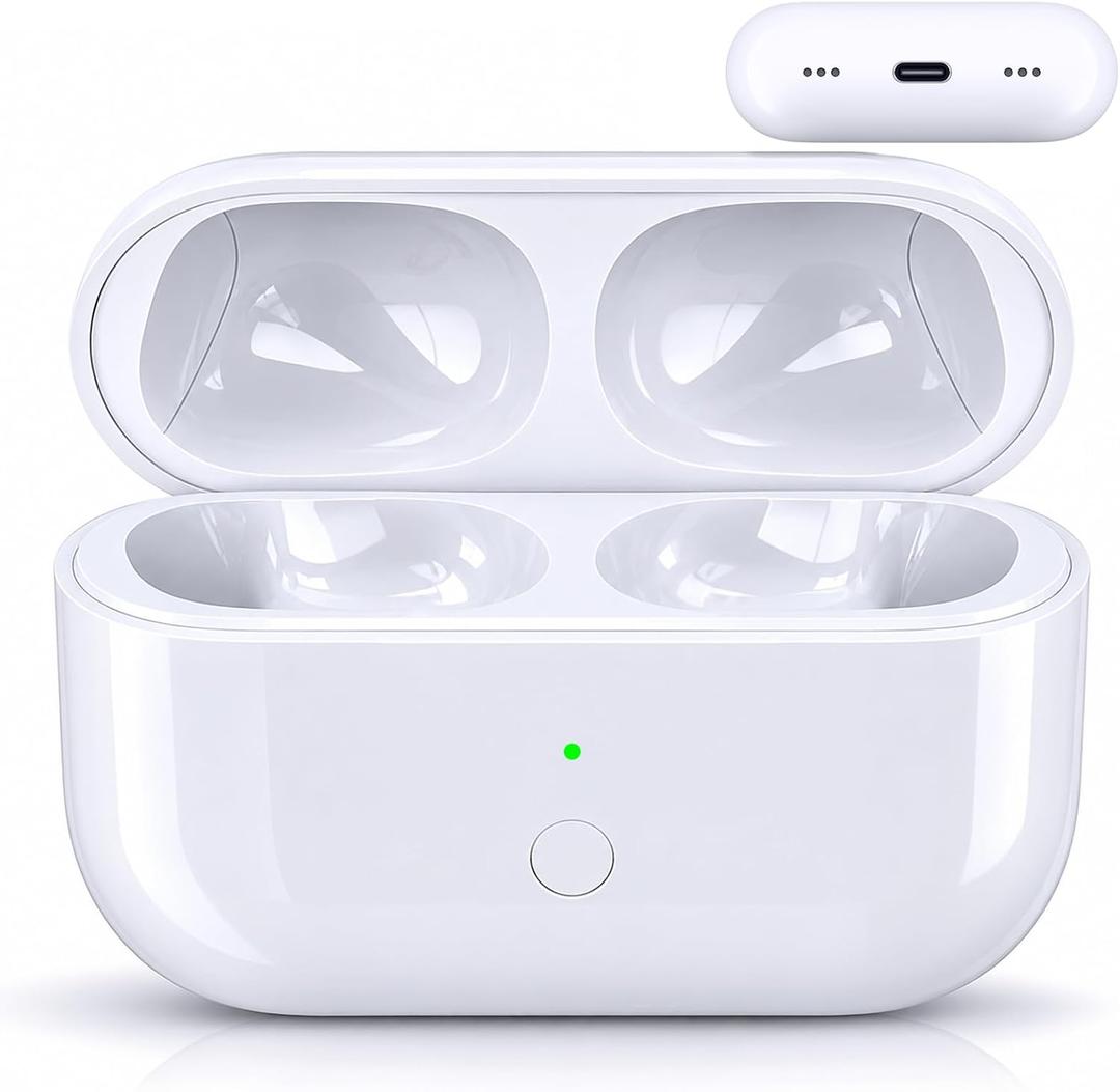 Replacement Charging Case for AirPods Pro, Wireless Charging, Fast Pairing, 660mAh Battery, Lightning Charging Port (Earbuds Not Included) (Type-c Port Size)