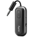 Twelve South AirFly SE, Bluetooth Wireless Audio Transmitter for AirPods/Wireless or NoiseCancelling Headphones; Use with Any 3.5 mm Audio Jack on Airplanes, Gym Equipment or iPad/Tablets (Black)