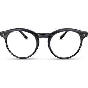 Black Round Reading Glasses for Men & Women  Premium Trendy Readers with Solid & Sturdy Frame, Blue Light Blocker, Spring Hinges, Scratch Resistant Lenses, Fits All Face Shapes, Strength 2.00