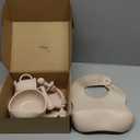 Silicone Baby Feeding Set | Baby Led Weaning Supplies Includes Suction Bowls and Divided Plates, Adjustable Bib, Baby Utensils Spoons and Forks, Cup | Baby Feeding Essentials (Beige)