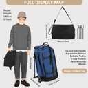 29" 86L Foldable Wheeled Duffle Bag, Waterproof Travel Rolling Backpack with Quilted Bottom, Navy