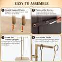 Didaey 5-Piece Fireplace Tools Set with Stand, Brushed Gold Finish