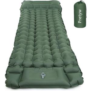 Sleeping Pad for Camping - Ultralight Camping Mattress with Pillow, Built-in Foot Pump, Compact Self-Inflatable Portable Mat for Backpacking, Hiking, Car Traveling, Beach, Tent