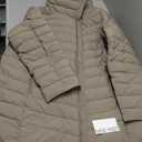 Nine West Women’s Short Puffer Coat with High Collar and Zip Pockets – 29" Length - Taupe (2X-Large)