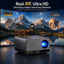 Native 4K Projector for Home Theater, Google TV, 3000 ANSI Lumens | AI auto Focus and Keystone Correction, WiFi, Bluetooth, and dual Hi-Fi Speakers for Home Theater, Gaming, and Outdoor Movies