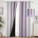 weesire Purple Ombre Blackout Curtains for Bedroom Living Room 2 Panels 100% Blackout Lavender Pink Gradient Curtains for Girls Bedroom, 52x84 Inches