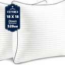 Throw Pillows Insert, 18'' x 18'' Set of 2, Decorative for Couch, Sofa or Bed with Premium Down Alternative Filled, White