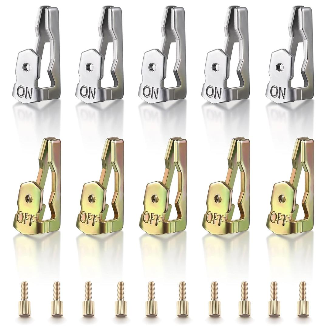 Dreyoo 10 Pcs Time Switch Replacement Trippers Kit Compatible with 156T1978A for T100 Series Clock Dial Trippers, Pool Timer Clip, Pool Timer On Off Clips Parts, Easy to Install (Silver,Gold)