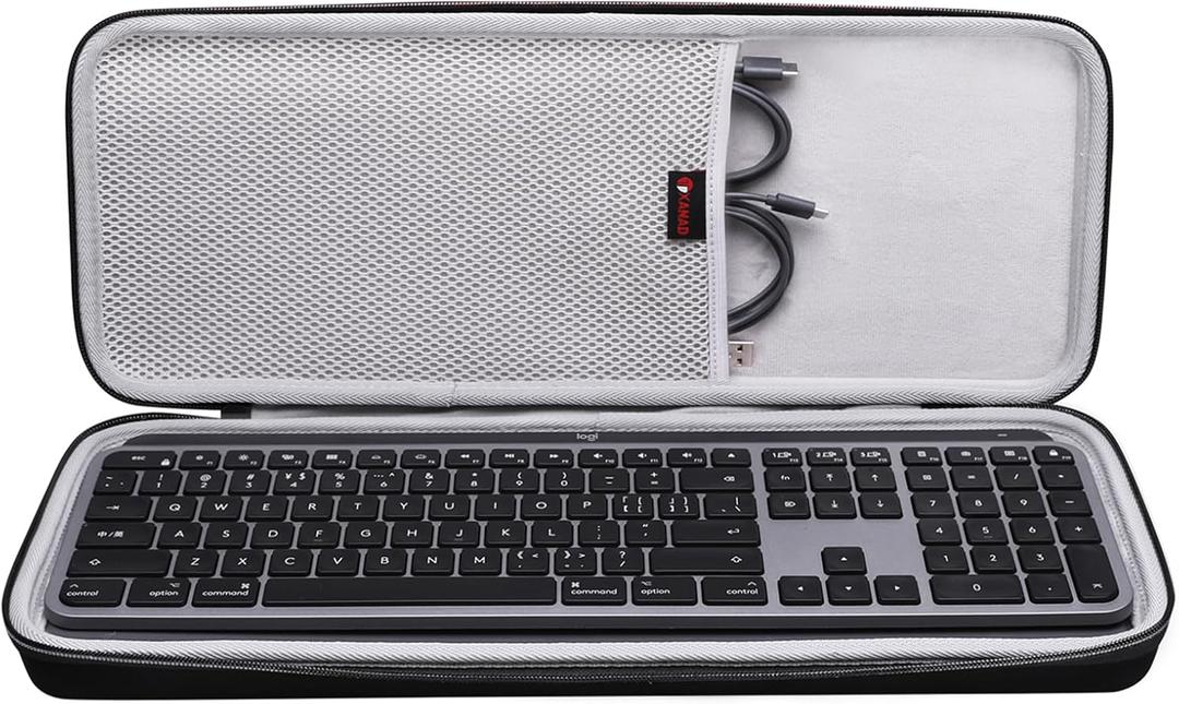 XANAD Hard Case for Logitech MX Keys/MX Keys Advanced MIC Wireless Illuminated Keyboard(Gray)-Inside: 17.2"x6.2"x1.2"
