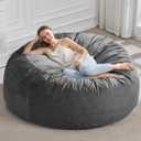 Hobestluk 5FT Bean Bag Chair Giant Bean Bag Chairs for Adults Large Bean Chairs with Removable Cover, Beanbag Chair with Filler, Adult Bean Bag Chairs for Living Room, Bedroom, 5FT - 50" x 50" x 24"