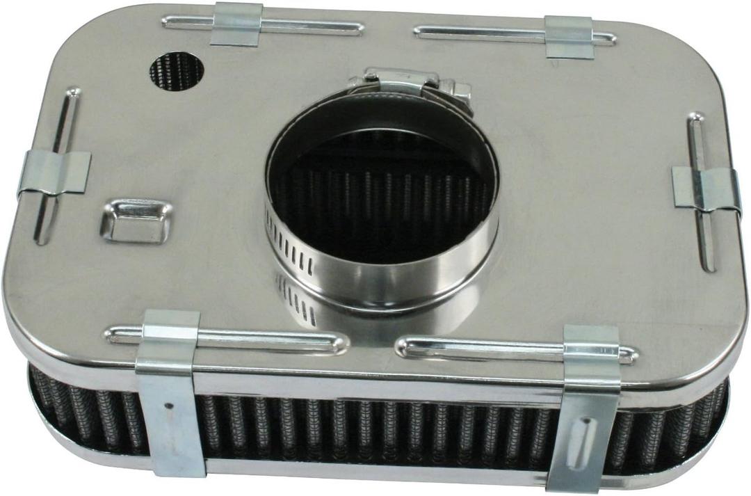 Air Cleaner, Rectangular for Stock VW Carbs, 2-1/16 Inlet, Compatible with Dune Buggy