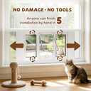 Cat Door for Window with Safety Window Lock, Adapt to Windows of Different Width, 5 Min Non-Destructive Installation Cat Window Door Insert, Aluminum Alloy Frame, 4 Locking Modes, for Cat Only