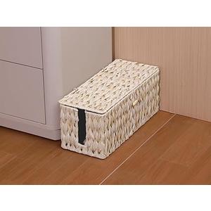 Cable Management Box,Boho Decorative Handwoven  Slots Cord Organizer Hider Box with Lid for TV Wires, Computer, Router, USB Hub and Under Desk Power Strip