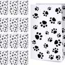 Blulu 36 Pack Dog Paw Gift Paper Bags Dog Paw Treat Goodie Bags Party Favors for Cat Pet Party Favor (White Black)