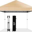 Pop up Canopy Tent,10x10 Instant Outdoor Canopy for Parties with Wheeled Bag(Brown)