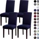 Sufdari Dining Chair Covers,Kitchen Chair Cover,Parsons Chair Slipcover,Spandex Chair Protectors for Dining Room Stretch Chairs Cover Set of 4 -Navy Blue