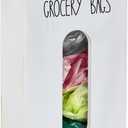 Farmhouse Grocery Bag Holder for Kitchen, Wooden Plastic Bags Holder for Supermarket shopping carrier Recycle, Wall Mounted Garbage Bag Dispenser with Extra-Wide & Easy-Access Openings, White