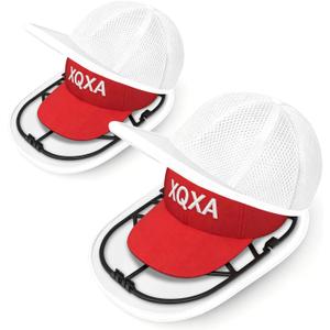 XQXA Hat Washer Cage with Mesh Bag – Baseball Cap Cleaner for Top-Load & Front-Load Washers, Structured Shaper for Adult/Youth Hats, Dishwasher Safe – 2-Pack (ASSY Required)