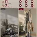 VASAGLE Freestanding Coat Rack Stand, with Wheels, 11 Hooks, 3 Shelves