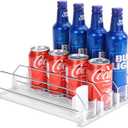 Automatic Soda Can Organizer for Refrigerator Can Dispenser for Beer Soda Seltzer Drink Pop Can Holder Self-Pushing Drink Organizer for Fridge Storage 12 cans of 11.15oz 12oz 16oz 16.9oz (Width 9.06 inch x Depth 12.20 inch, White)
