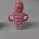 Dr. Brown's Milestones Narrow Sippy Straw Bottle, Spill-Proof with 100% Silicone Handles and Weighted Straw, 8 oz/250 mL, Pink, 6m+