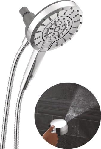 Delta 5-Setting In2ition 2-in-1 Dual Shower Head with Handheld High Pressure ProClean Spray, Chrome Detachable Shower Head with Hose, 1.75 GPM Flow Rate, Chrome 75548