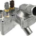 Thermostat Assembly with Housing Sensor Replacement for Ford Explorer 4.0L 1997-2001 for Mercury 4.0L V6 1998-2001, 2L2Z8592BA Aluminum Alloy Silver Tone 1Pc