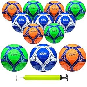 6 Pcs Xcello Sports Soccer Balls with Assorted Colors with Pump