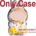 3 x Protective Case Compatible with LABUBU The Monsters Have a Seat Display Box Hard Accessories Cover with Silicone Strap White ClearDoll Not Include