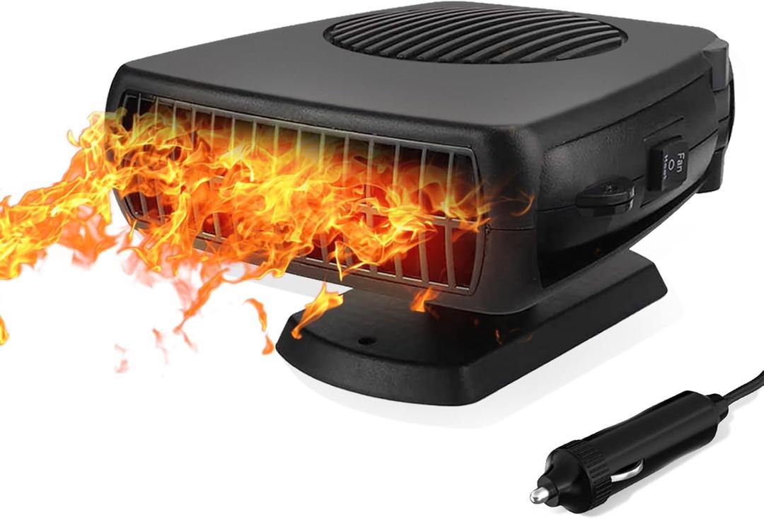 Car Heater 12V 200W - Portable Auto Vehicle Heater Defroster Windshield Defogger Automobile Windscreen Heaters for Cars with Fast Heating & Cooling Fan Window Defroster with Cigarette Lighter Plug