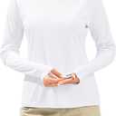 Women's UPF 50+ Sun Shirts Long Sleeve UV Protection Rash Guard Lightweight Quick Dry Workout Hiking Tops for Women (Medium, White)