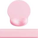 Laborio Ergonomic Mouse Pad Wrist Support Set, Memory Foam Keyboard Wrist Rest Set, Relieve Wrist Pain Keyboard Pad, Non-Slip Base Mousepad(Pink Set) (9L x 10.6W inches)