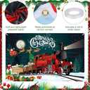 Merry Christmas Backdrop, 180x110cm/5.9x3.6 Feet Christmas Decoration Banner Happy Holiday Background for Photography Home Inside Decor Yard Outside Wall Sign Winter Birthday Party Supplies(Train)
