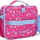 Bentgo Kids Lunch Bag - Double-Insulated, Reusable Lunch Bag for Kids 3+ with Adjustable Strap; Holds Lunch Box/Water Bottle/Snacks; Easy-Clean, Water-Resistant & Pockets (Rainbows & Butterflies)