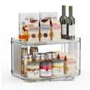 2-Tier Lazy Susan Turntable Organizer for Cabinet/Countertop/Pantry/Bathroom/Coffee Bar, 12.8''Lazy Susan 360°Rotating Storage, Max Weight The Top Holds Up to 26lb (1Pack)