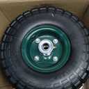 2 Pcs 10" Flat Free Tires Solid Pneumatic Tires Wheels, 4.10/3.50-4 Air Less Tires with 5/8 Center Bearings, for Wheelbarrow/Trolley Dolly/Garden Wagon Carts/Hand Truck/Wheel Barrel/Lawn Mower, 2 Pack