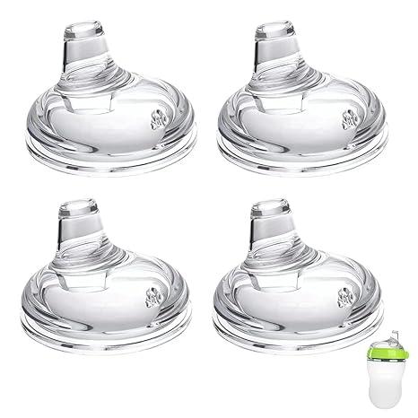 Spout Sippy Cup Nipples for Comotomo Baby Bottles, Transition Cup Food Grade Silicone Soft Nipple, 6m+, Pack of 4