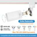 Plug in Track Lighting with Power Cord, 5-Light LED Track Lighting Kit with 39in Rail, Modern Kitchen GU10 Track Lighting Fixtures Plug in Ceiling Light with 13FT Plug Cord, White (No Bulbs)